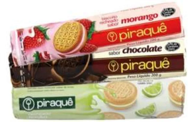 Saindo por R$ 3: [SUPERMERCADOS MUNDIAL] - Biscoito PIRAQUÊ Recheado Vários Sabores 200g - R$2,99 | Pelando