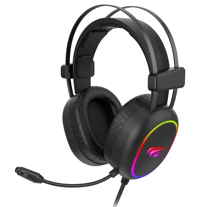 Headset Gamer Havit H2016D com Microfone Preto com Iluminação RGB USB e P2 - H2016D