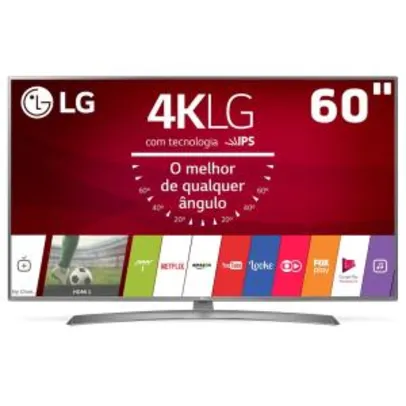 Smart TV LED 60" Ultra HD 4K LG 60UJ6585 com Sistema WebOS 3.5, Wi-Fi, Painel IPS, HDR, Local Dimming, Magic Mobile Connection, HDMI e USB - R$3599