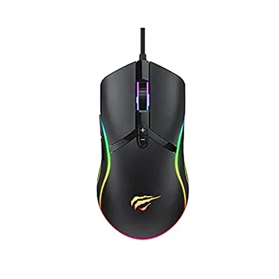 Mouse Gamer Havit MS1026 RGB, 7 Botões, 1000-1600-3200-6400 DPI, USB