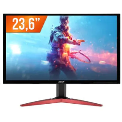 Monitor Gamer LED 23.6" Acer Full HD 2 HDMI 165 Hz 0,5ms KG241 | R$1.270
