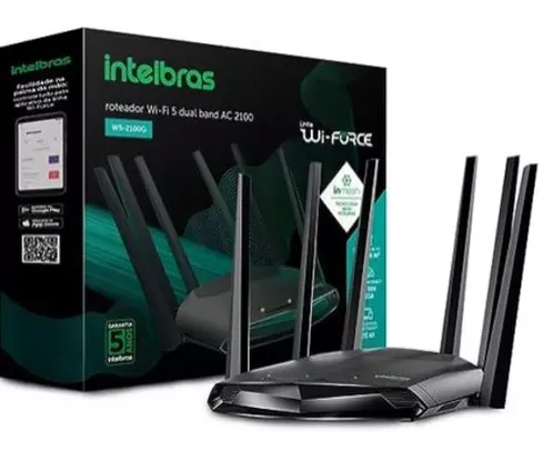 Roteador Wi-Fi 5 Wi-Force W5-2100G Preto Intelbras 