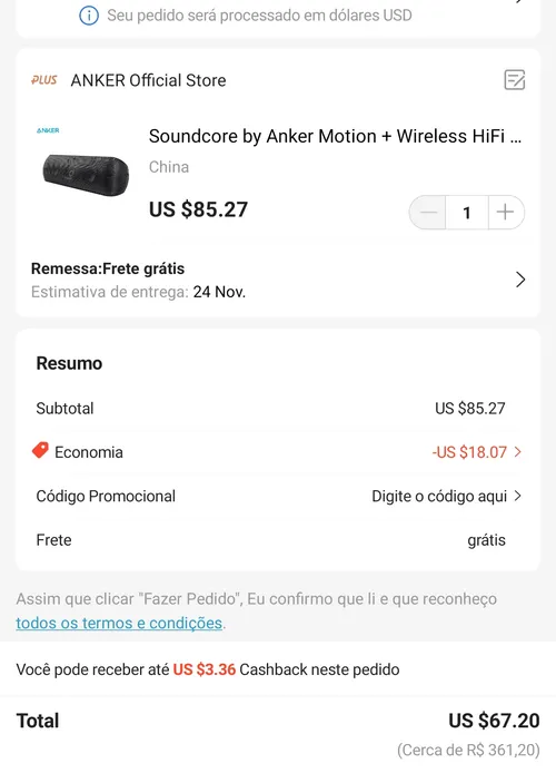 Imagem na descrição da promoção