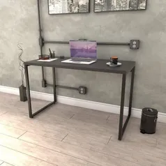 Mesa para Escritório Office Estilo Industrial 120cm Kuadra - Preto