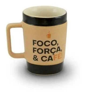 Caneca de Cerâmica Coffee to Go Foco, 150ml, Creme | R$26