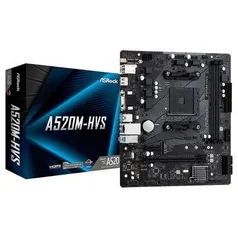 Placa-Mãe ASRock A520M-HVS - 90-MXBE60-A0UAYZ - R$321