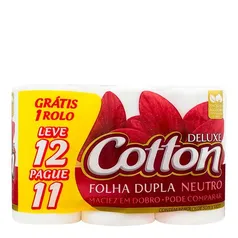 Papel Higiênico Folha Dupla Cotton Neutro 12 Unidades