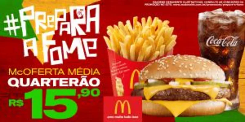 McOferta Média Quarterão no McDonald's - R$15,90