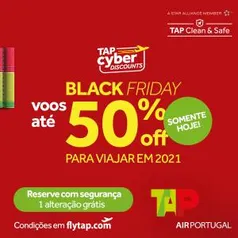 50% OFF em novos destinos na TAP