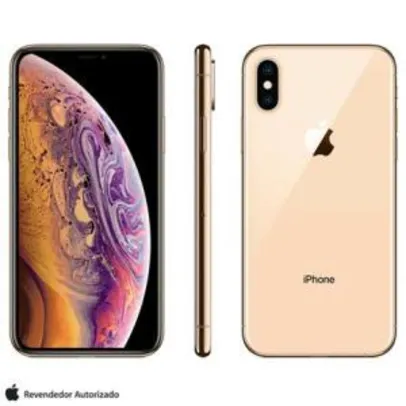 iPhone XS Dourado, com Tela de 5,8", 4G, 64 GB e Câmera de 12 MP | R$3.771