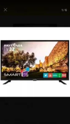 Tv Britânia 32'' Led Smart Com Netflix R$889