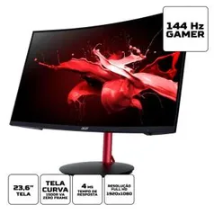 Monitor Gamer Acer Nitro Xz242q 23.6' Curvo Fhd 144hz 4ms | R$ 1.383