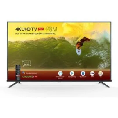 Smart TV LED 50" Android TV TCL 50P8M 4K UHD | R$1.760