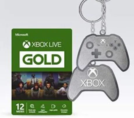 Xbox Live Gold Microsoft 12 Meses + Chaveiro