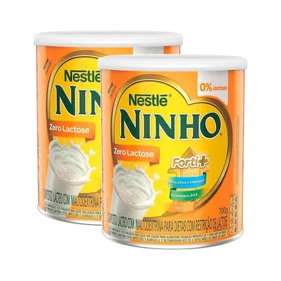 Ninho Zero Lactose Forti+ Lata 700g | Kit com duas unidades