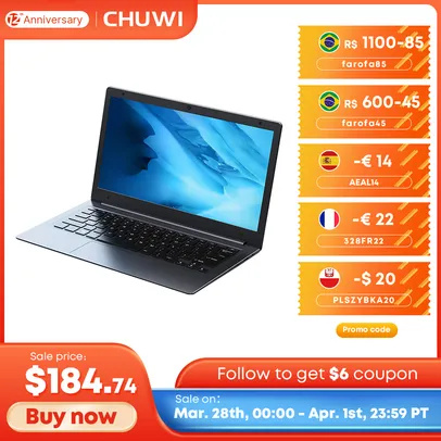 Notebook CHUWI HeroBook Air 4GB SSD 128GB