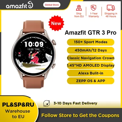 Amazfit GTR 3 Pro GTR3 Pro GTR 3 Pro Smartwatch Alexa Built in GPS  1.45" AMO