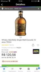 [C.Ouro+MagaluPay] Whisky Aberfeldy Single Malt Escocês 12 anos 750ml | R$114