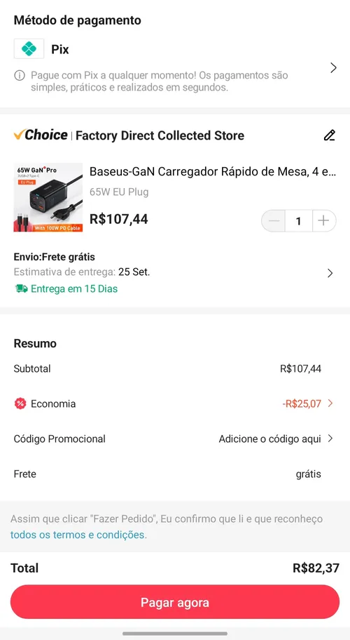 Imagem na descrição da promoção