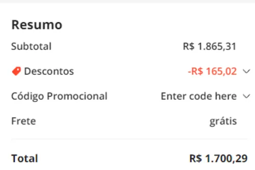 Imagem na descrição da promoção