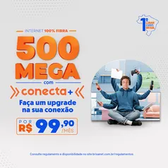 Internet 500 MEGA por R$99,90/mês - Brisanet