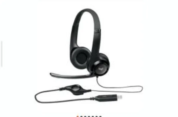 Headset Logitech H390 Áudio Digital em Couro USB Preto