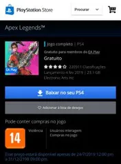 [Ps4] APEX LEGENDS - Grátis