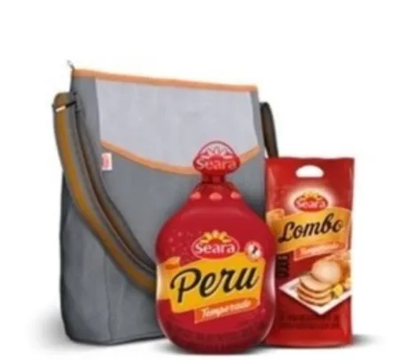 Kit Presenteie SEARA Contém 1 Peru Temperado 4kg + 1 Lombo Temperado 900g 1 Bolsa Térmica 12 Litros