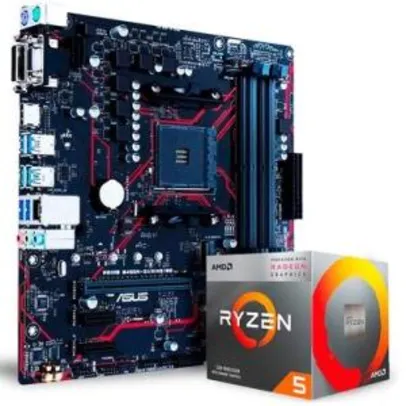 Placa-Mãe Asus Prime B450M Gaming/BR + Processador AMD Ryzen 5 3400G