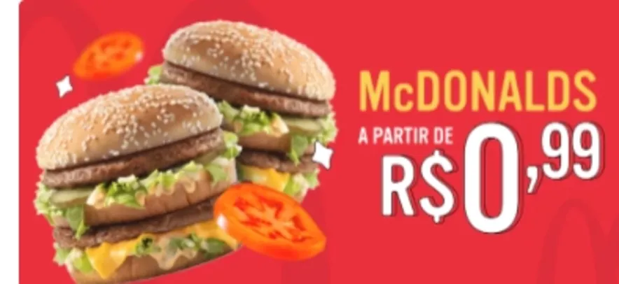 Mc Donalds no Ifood a partir de R$ 0,99