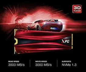 SSD Adata XPG Gammix S11 Pro, 512GB, M.2 NVMe, Leitura 3500MB/s, Gravação 2300MB/s - AGAMMIXS11P-512GT-C