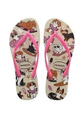 Chinelo Havaianas, Slim Pets, Feminino, Bege Palha/Maravilha Fluor, 37/38