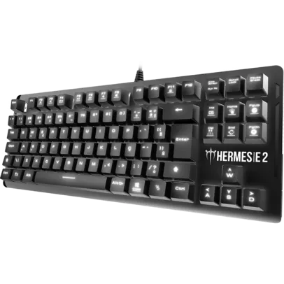 Teclado Mecânico Gamer Gamdias Hermes E2 Led White, Switch Huano Blue, ABNT2, HERMES E2 BR-BLUE