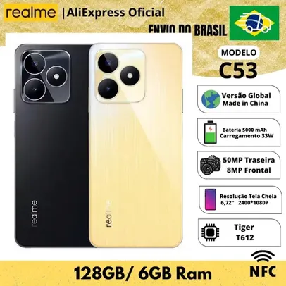 [DoBrasil] Smartphone Versão Global Realme C53 128GB/6gb