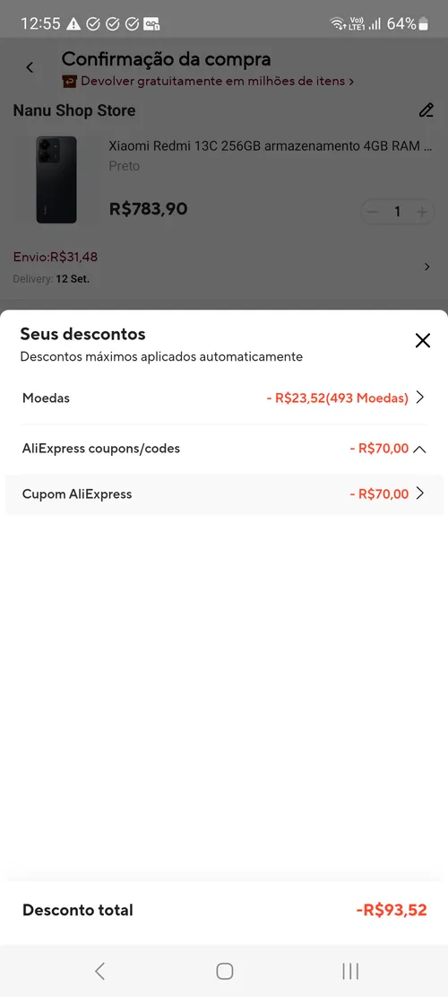 Imagem na descrição da promoção