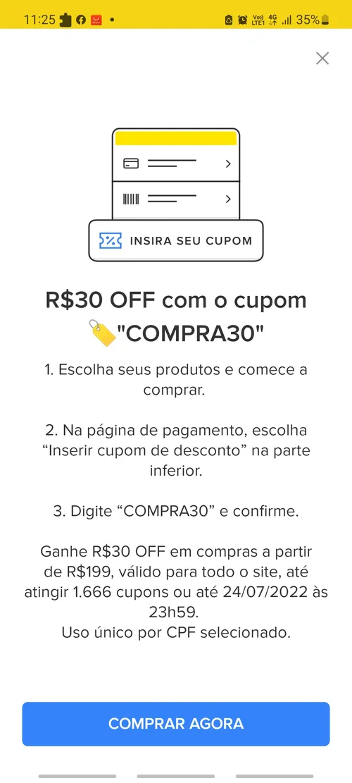 Imagem na descrição da promoção