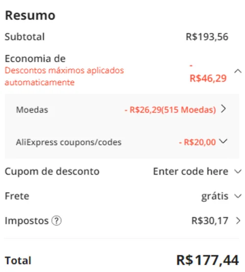 Imagem na descrição da promoção