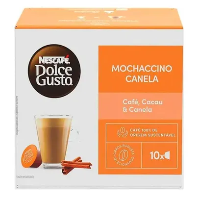 [ REGIONAL | Leve 4 Pague 2 - R$ 8,45 CADA CAIXA com 10 Cápsulas ] Cápsula Nescafé Dolce Gusto Mochaccino Canela Caixa com 10 Unidades 172g