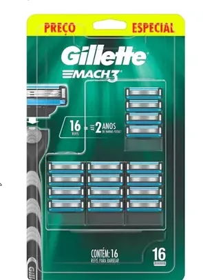 Carga para Aparelho de Barbear Gillette - Mach 3 16 Unidades