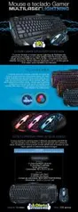 Teclado e Mouse Gamer Multilaser Lightning ABNT2 Preto com LED - TC195