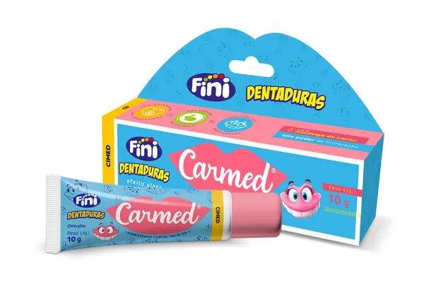 (L2P1) Hidratante Labial Carmed Fini Dentaduras Efeito Gloss 10g 