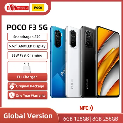Smartphone Global Version POCO F3 5G Snapdragon 870 Octa Core Standart