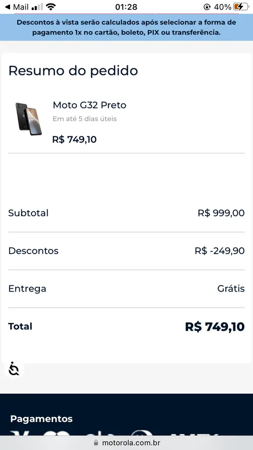 Imagem na descrição da promoção