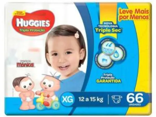 [CLUBE DA LU - APP] Fralda Huggies Tripla Proteção Tam. XG - 12 a 15kg 66 Unidades