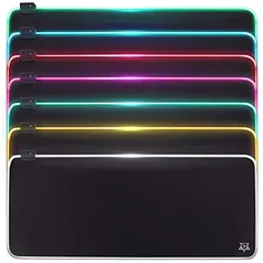 Mouse pad Gamer RGB Grande Adamandiun Estige MS2 80cm x 30cm x 4mm Speed Micro fibra Borda Costurada Teclado e Mouse