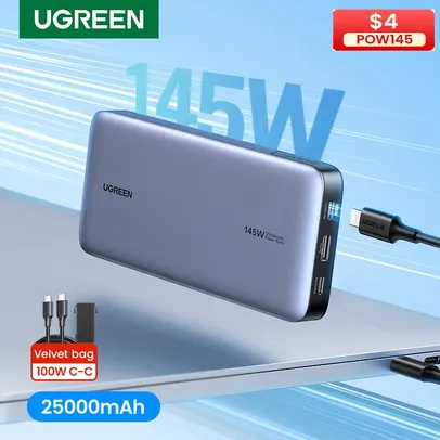 Power Bank 20000mAh PD para Notebook - UGREEN + Cabo tipo C 100W