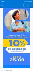 Abasteça acima de 80 e ganhe 10% de cashback