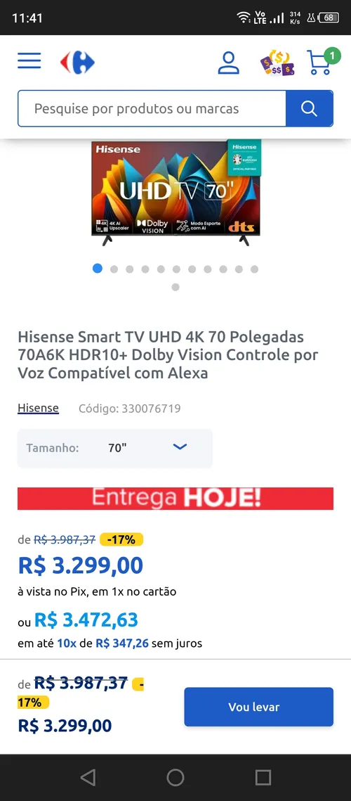 Imagem na descrição da promoção