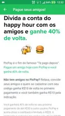 Pague a um amigo com Picpay e ganhe 40% em Cashback