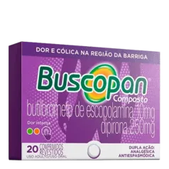 [leve3 pague2]Buscopan Composto 20 Comprimidos para dor e cólica | R$12